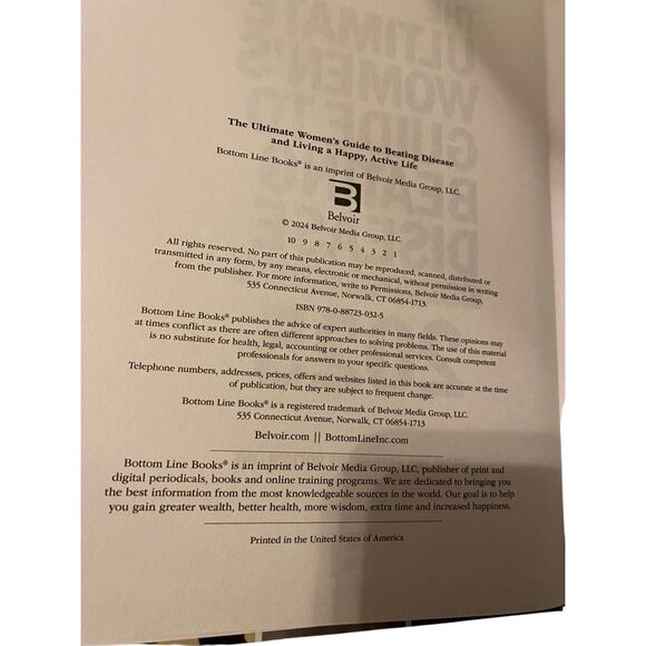New Ultimate Womens Guide Beating Disease 2025 Hardcover Health Book Belvoir - Picture 7 of 11